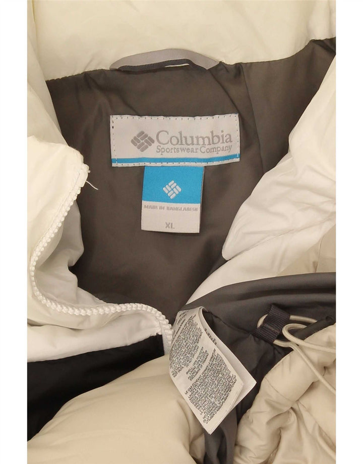 Мужская стеганая куртка Columbia UK 42 XL, бежевый полиэстер с цветными блоками