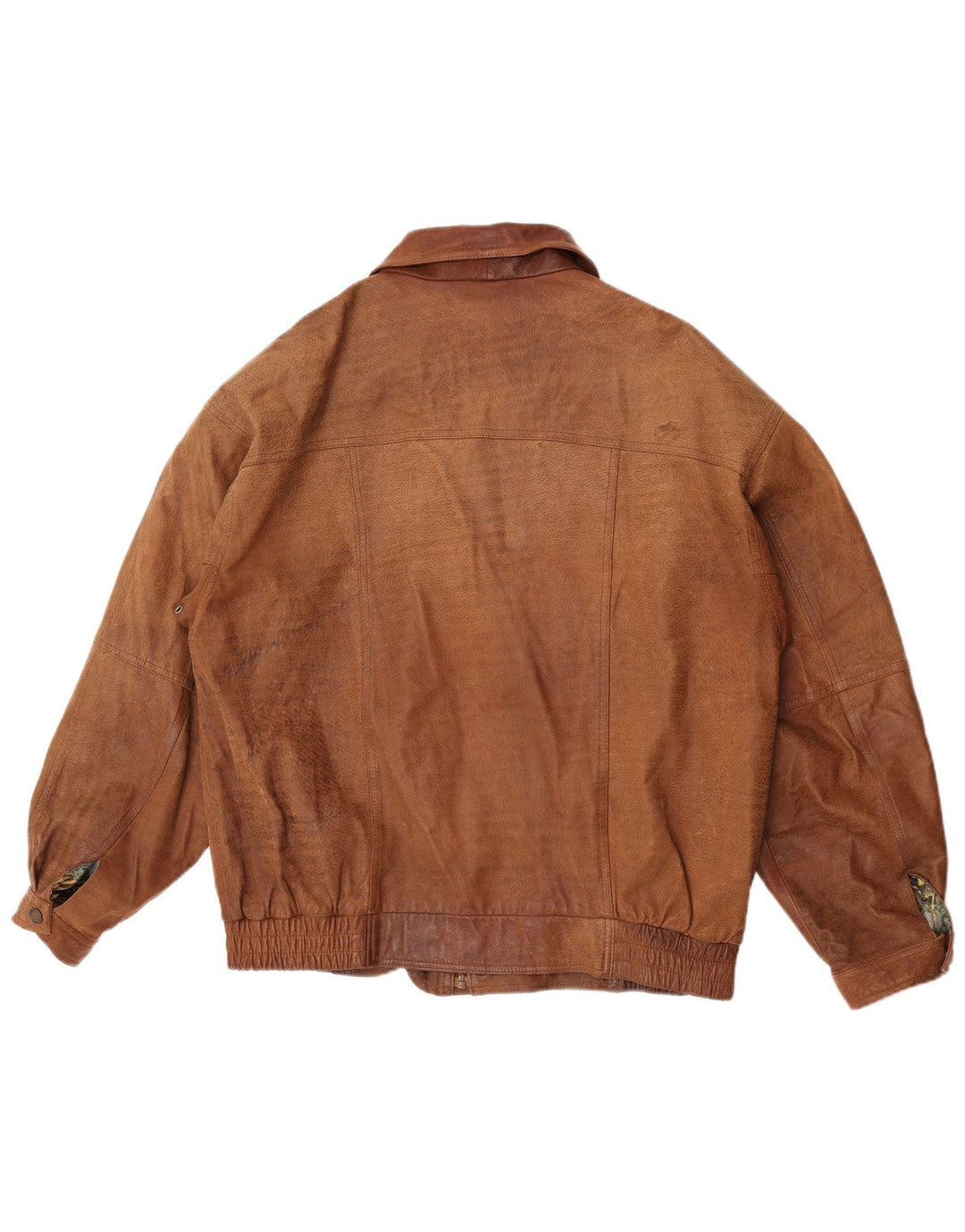 Винтажная мужская кожаная куртка UK 42 XL Коричневая кожаная