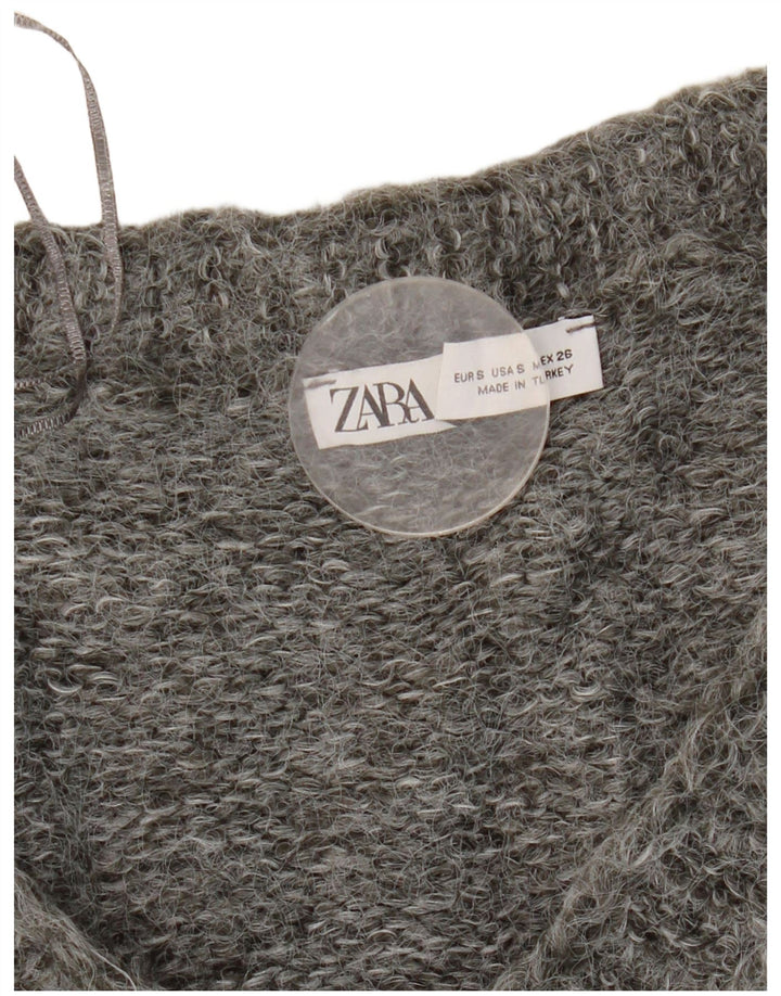 Женский свитер-кардиган оверсайз Zara UK 10, маленький серый