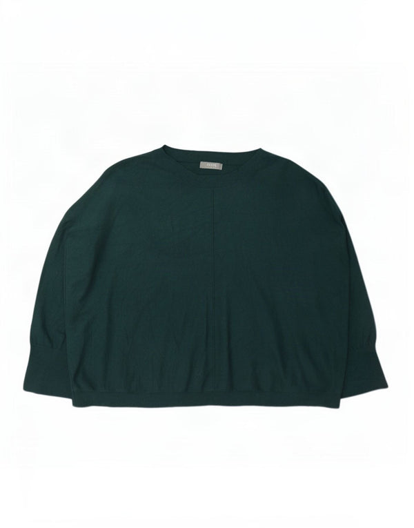 Женский свободный джемпер с вырезом «лодочкой» Oasis UK 22 3XL, зеленый вискоза