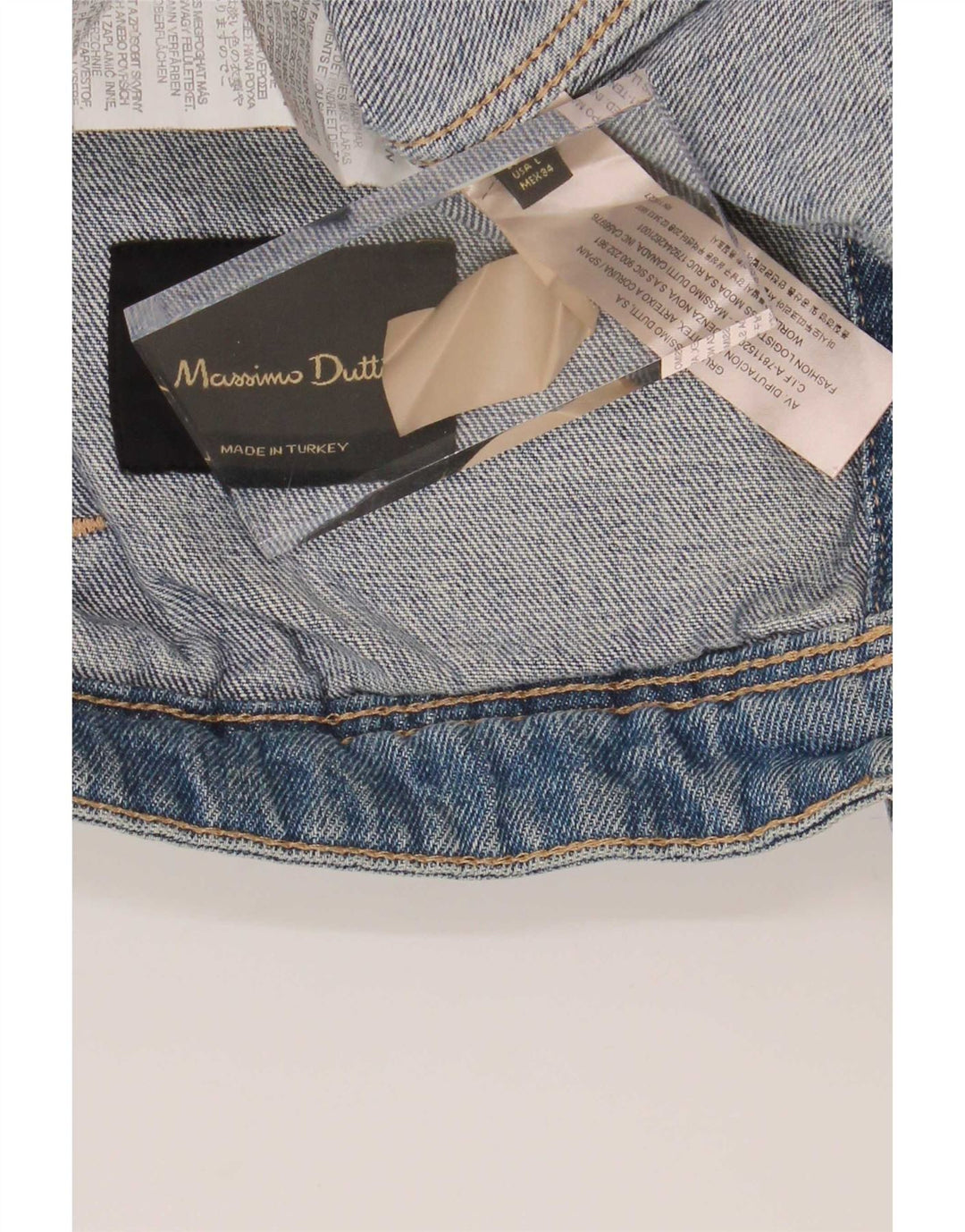 Женская джинсовая куртка Massimo Dutti UK 14, большая синяя, хлопок