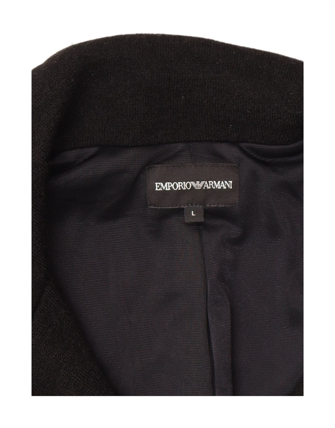 EMPORIO ARMANI Womens Overcoat UK 14 Large Black Vintage Emporio Armani and Second-Hand Emporio Armani from Messina Hembry 