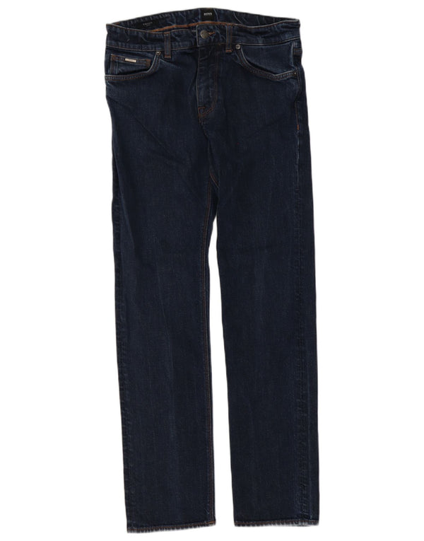 Мужские прямые джинсы Hugo Boss Candiani W30 L32 темно-синие, хлопок