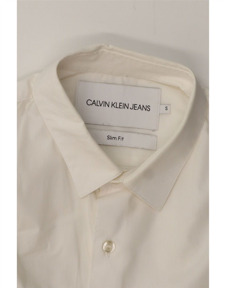 CALVIN KLEIN JEANS Мужская рубашка приталенного кроя, маленькая белая