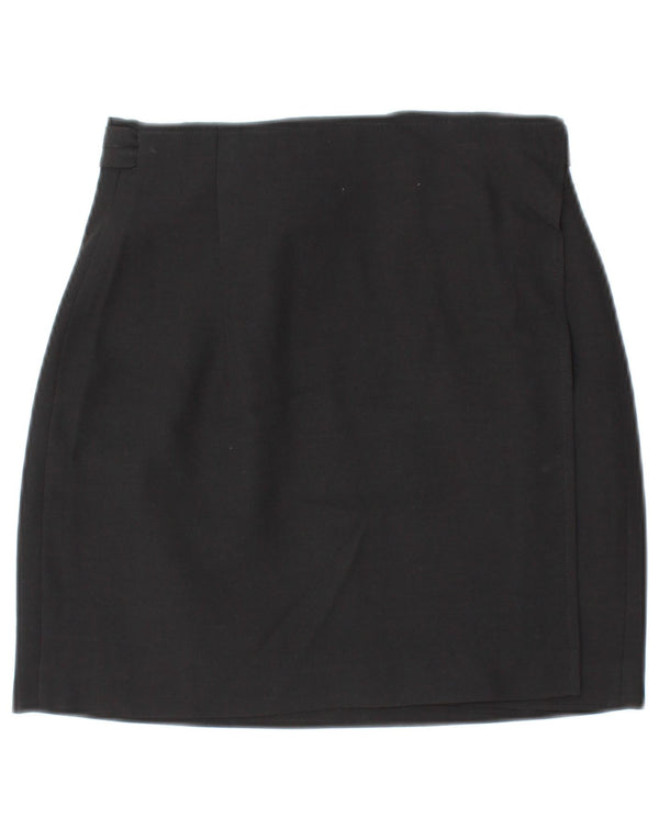 Женская мини-юбка с запахом VINTAGE IT 42 Medium W26 Черная шерсть