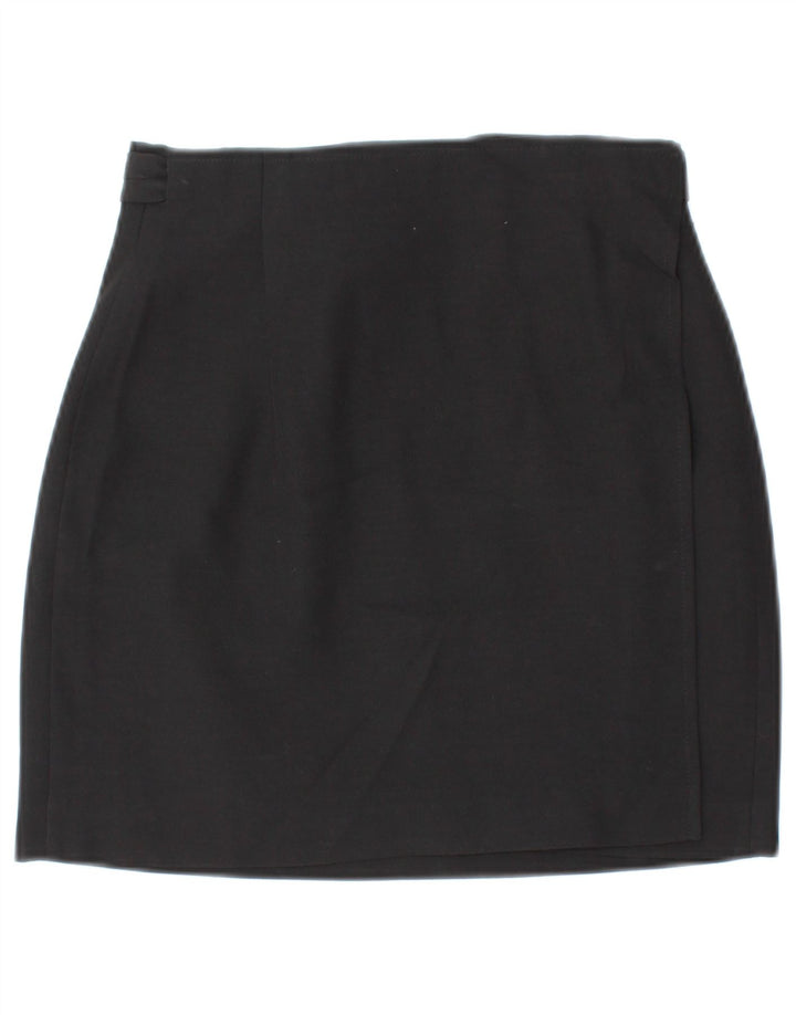 Женская мини-юбка с запахом VINTAGE IT 42 Medium W26 Черная шерсть