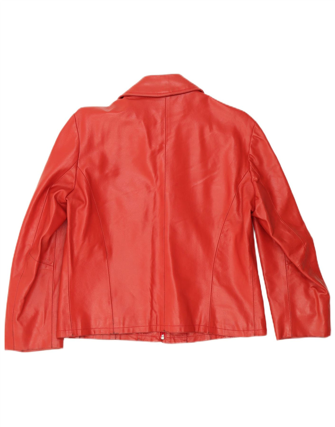 Винтажная женская кожаная куртка IT 48 XL Красная кожа