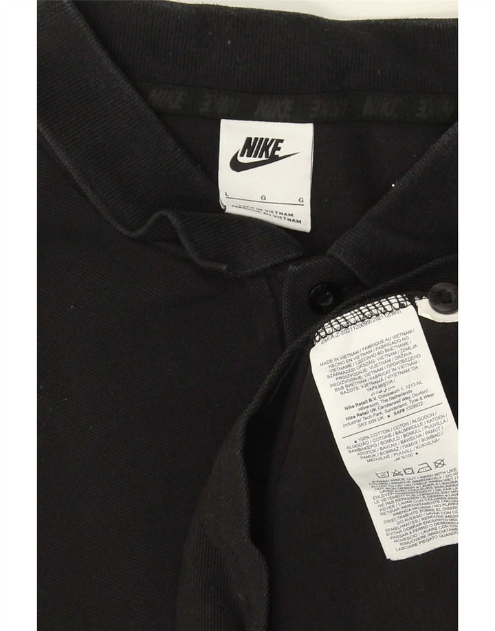 Мужская рубашка-поло Nike, большая черная, хлопковая