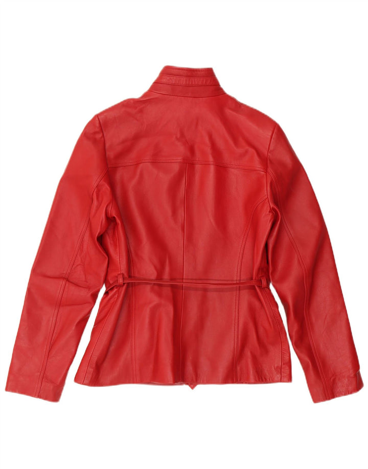 VINTAGE Womens Leather Jacket IT 46 Large Red Leather