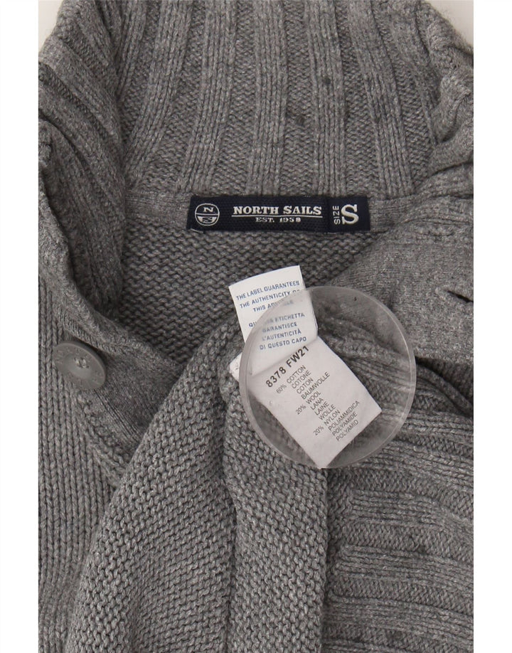 NORTH SAILS Mens Button Neck Jumper Sweater Small Grey Cotton