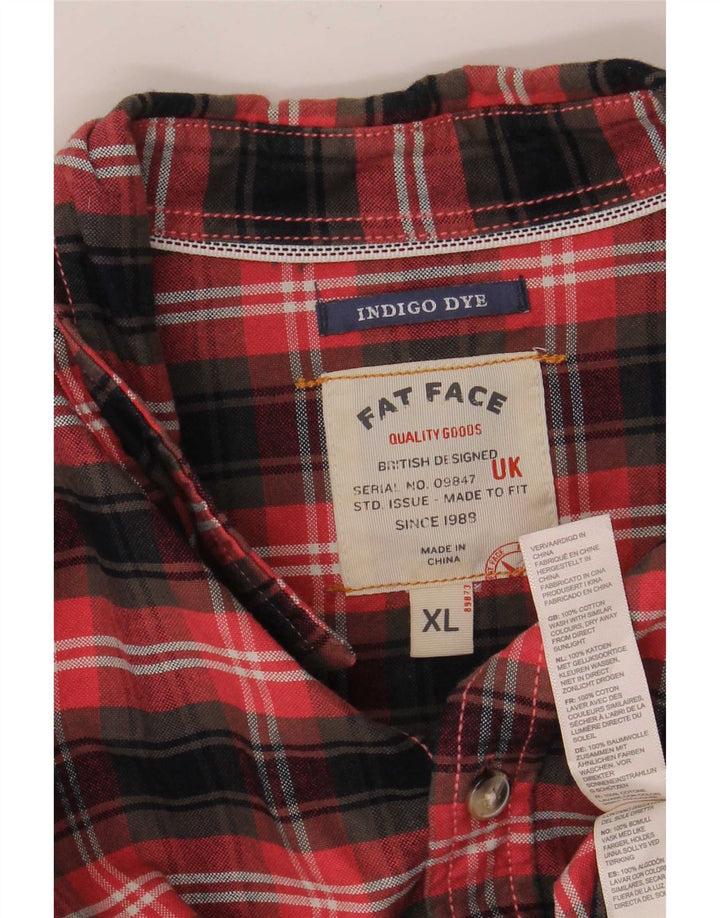 Мужская фланелевая рубашка Fat Face XL, хлопок в красную клетку