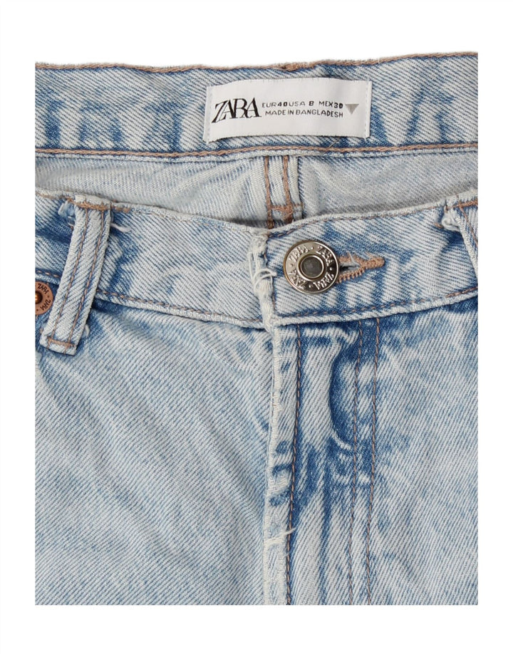 Женские потертые джинсы с высокой талией Zara EU 40, средние W30 L31, синие