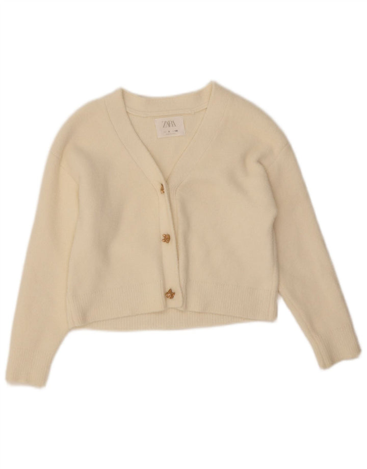 Свитер-кардиган Zara для девочек 7-8 лет, белый
