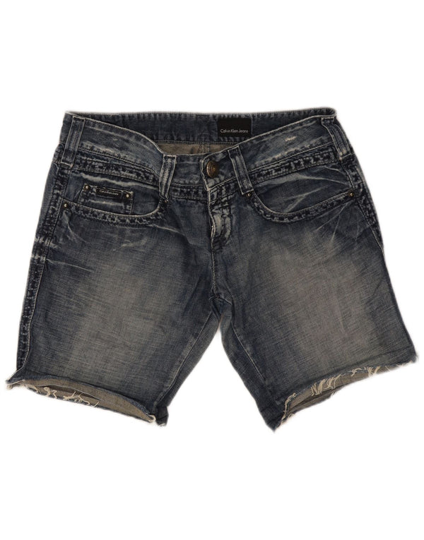 Женские джинсовые шорты Calvin Klein W30, хлопковые, среднего синего цвета