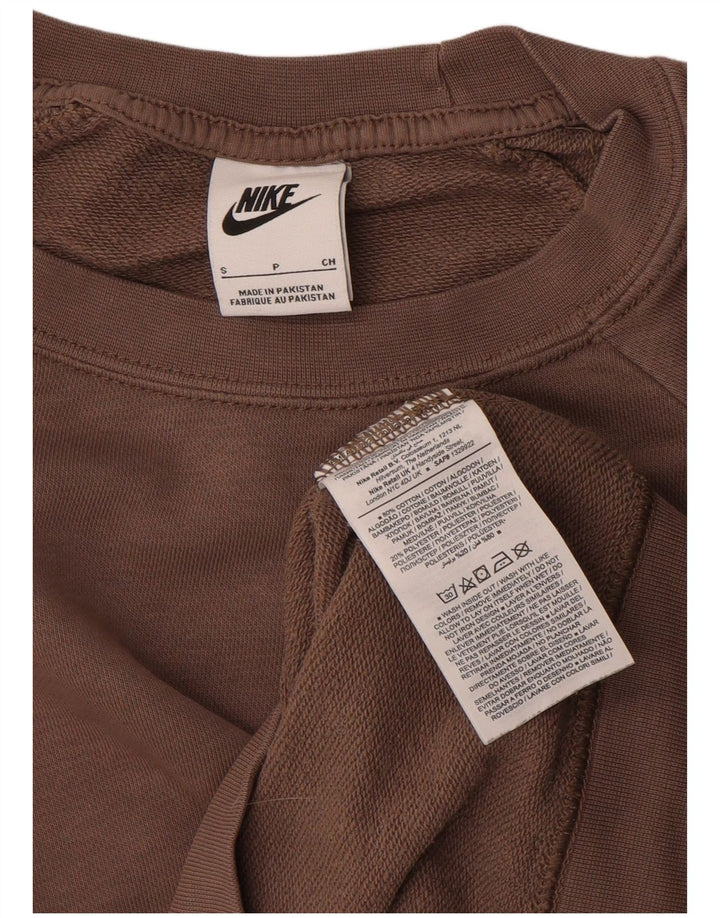 Женский джемпер оверсайз-свитшот Nike UK 10, маленький коричневый, хлопковый