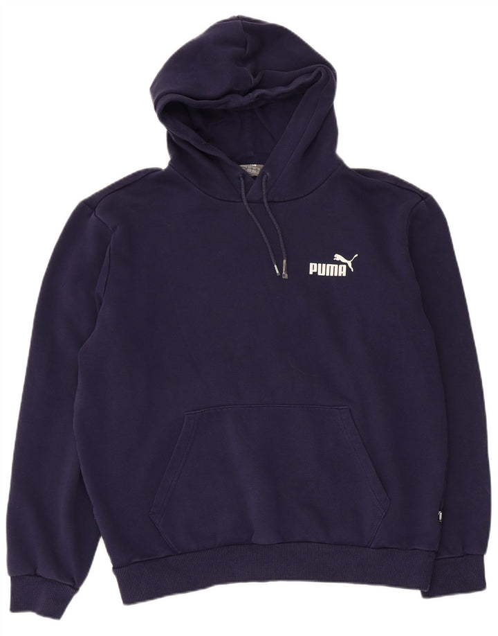 Мужской джемпер с капюшоном Puma темно-синий, хлопковый, с рисунком