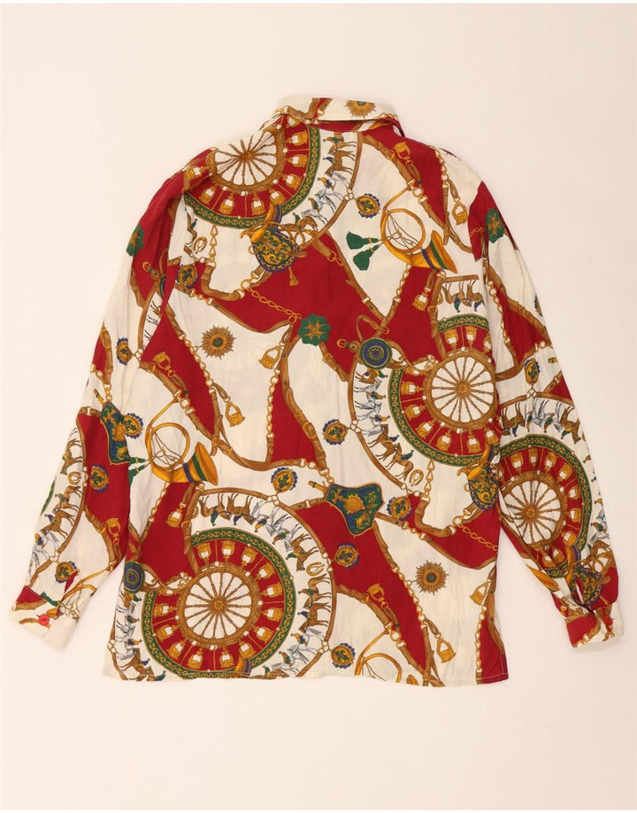 Женская блузка-рубашка с абстрактным узором Mary Anne, Великобритания 14, средний бордовый цвет