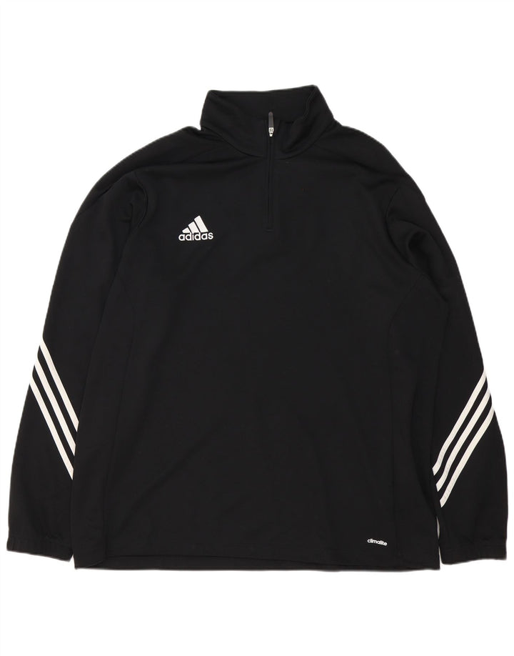 Мужской пуловер с воротником на молнии Adidas Climalite, спортивный костюм 2XL, черный полиэстер