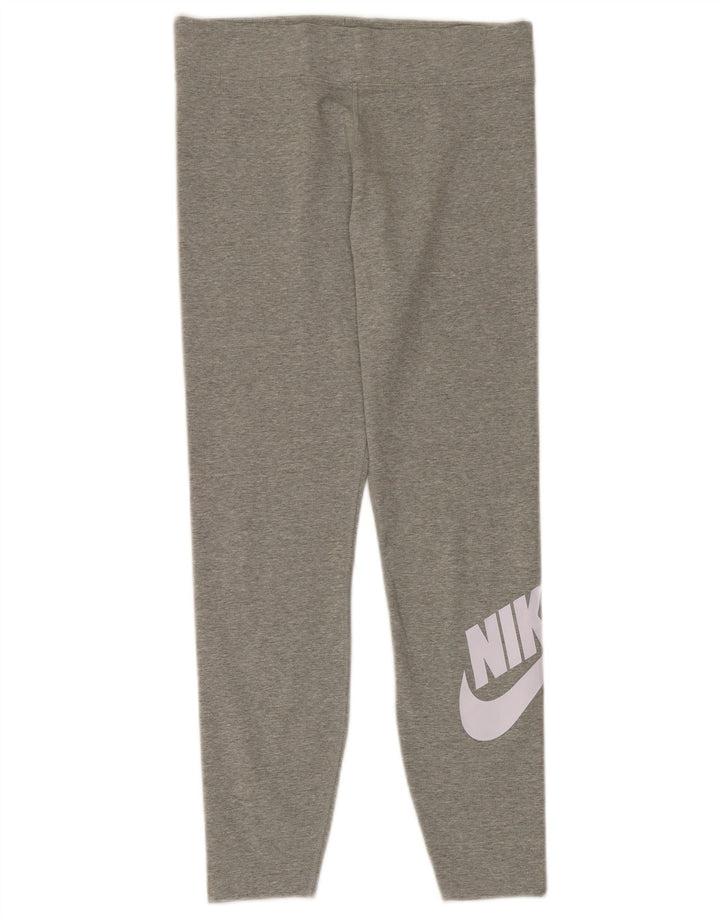 Женские леггинсы с рисунком Nike UK 14, большие серые хлопковые