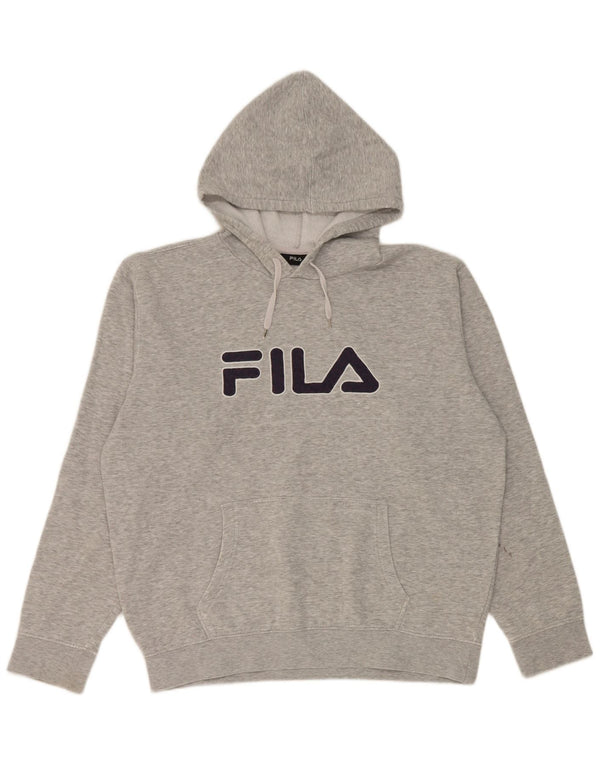 Fila Мужской джемпер с капюшоном с рисунком, большой серый в крапинку