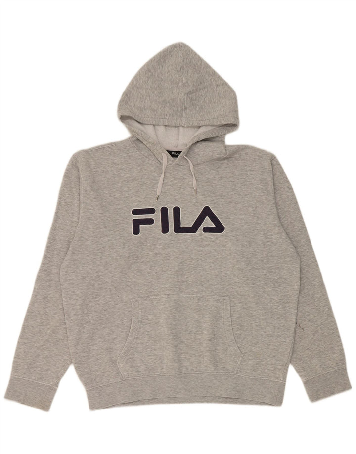 Fila Мужской джемпер с капюшоном с рисунком, большой серый в крапинку