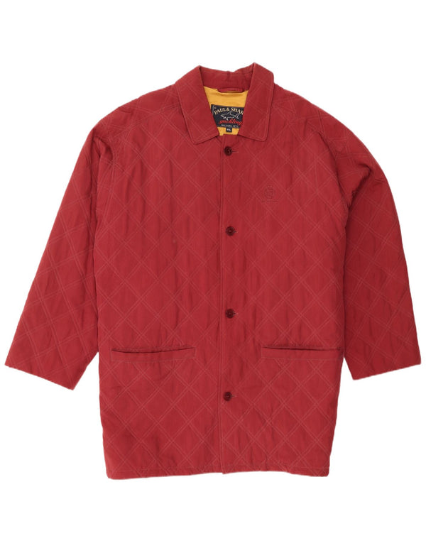 Мужское стеганое пальто Paul & Shark UK 44 2XL бордовый шелк
