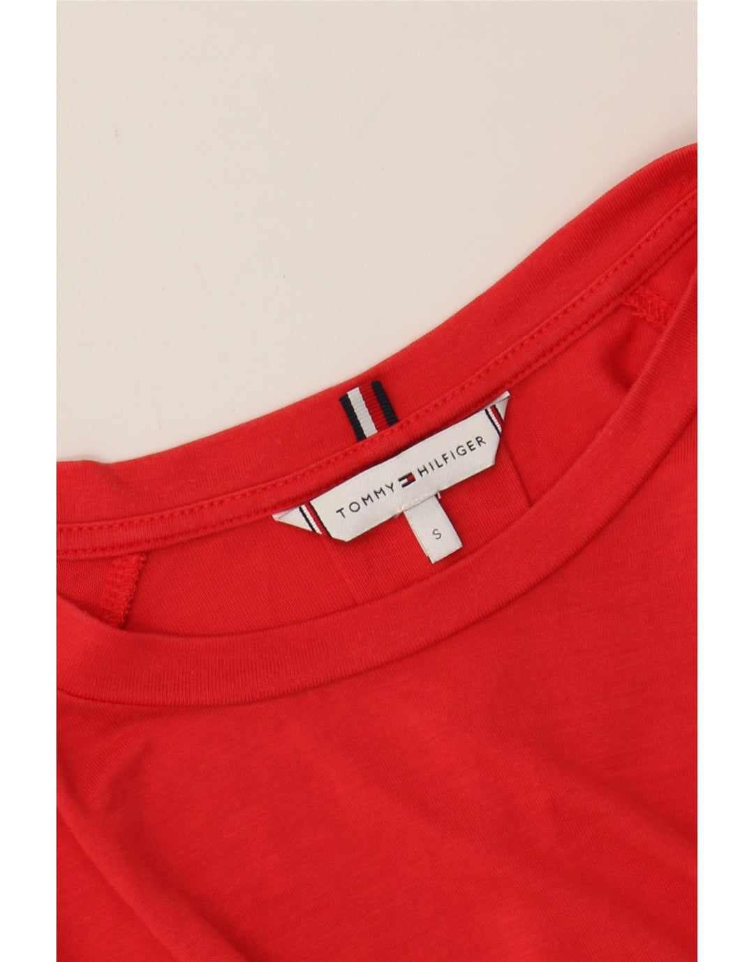 TOMMY HILFIGER Womens Oversized Top 3/4 Sleeve UK 10 Small Red Vintage Tommy Hilfiger and Second-Hand Tommy Hilfiger from Messina Hembry 