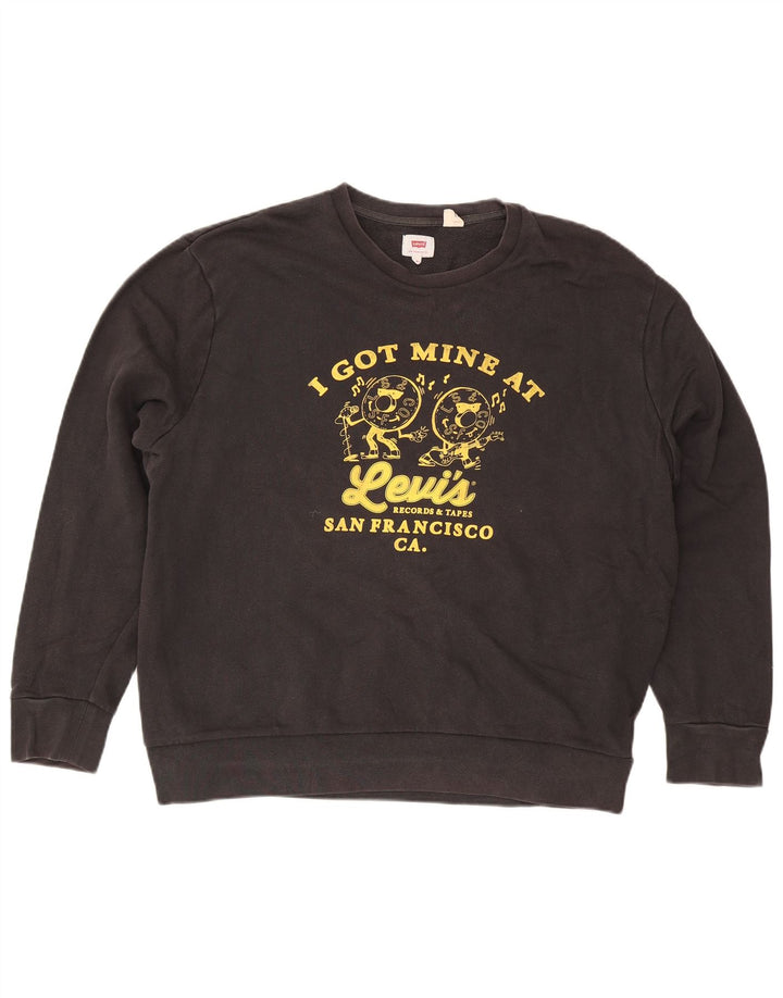 Мужской свитшот с рисунком Levi's, 2XL, черный, хлопок