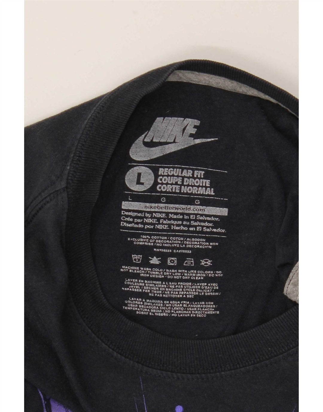 Мужская футболка с рисунком Nike Regular Fit, большой черный хлопковый топ