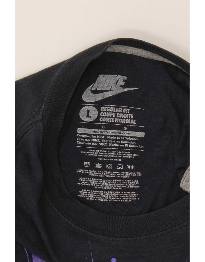 Мужская футболка с рисунком Nike Regular Fit, большой черный хлопковый топ