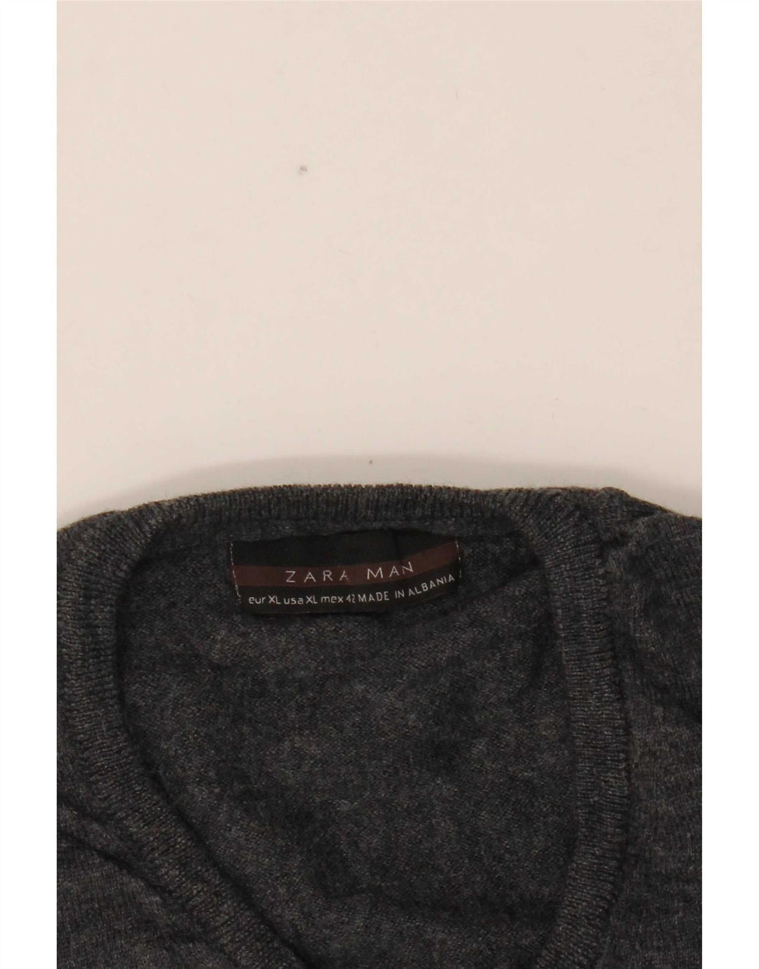 Мужской джемпер с v-образным вырезом Zara XL, серый