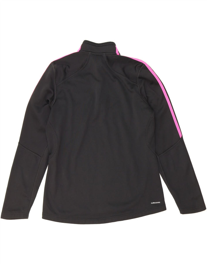 ADIDAS Womens Climawarm Zip Neck Pullover Tracksuit Top UK 14 Medium Black Vintage Adidas and Second-Hand Adidas from Messina Hembry 