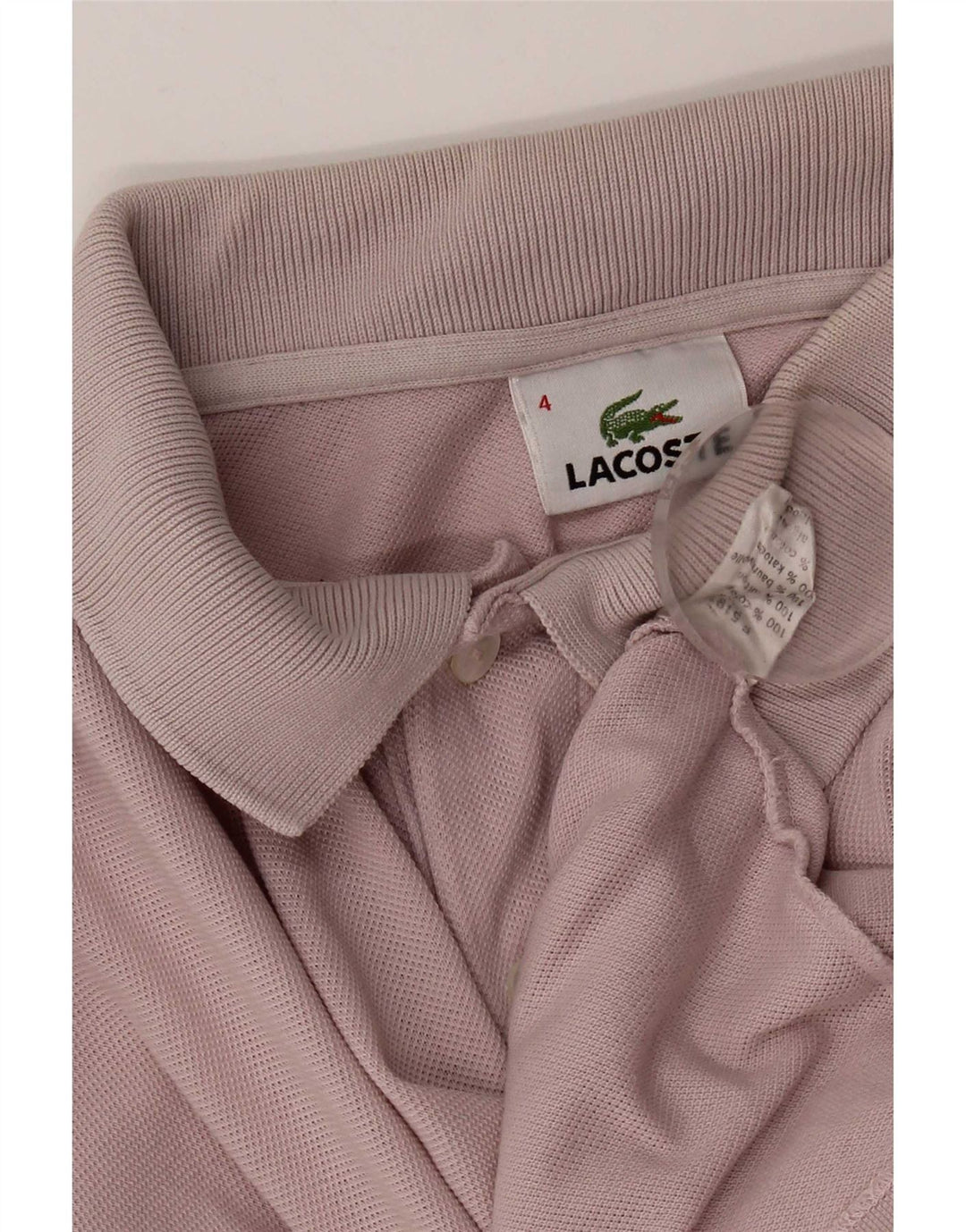 Мужская рубашка-поло Lacoste, размер 4, средний розовый хлопок, размер 4