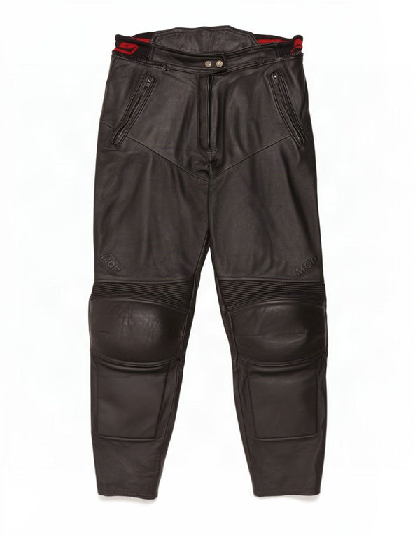 MQP Womens Leather Moto Racer Trousers IT 42 Medium W32 L28 Black