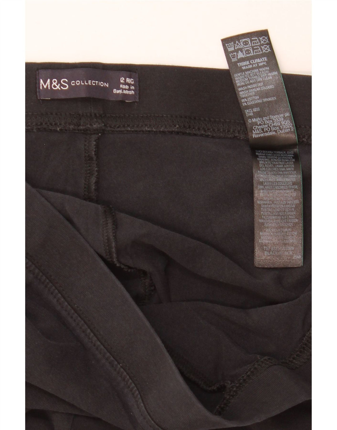 Женские леггинсы Marks & Spencer UK 12, средний черный хлопок