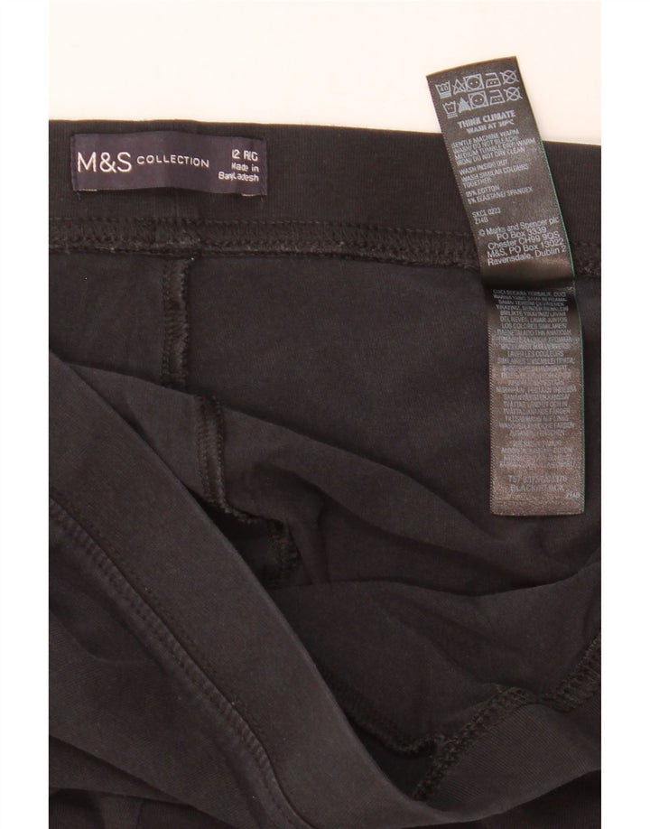 Женские леггинсы Marks & Spencer UK 12, средний черный хлопок