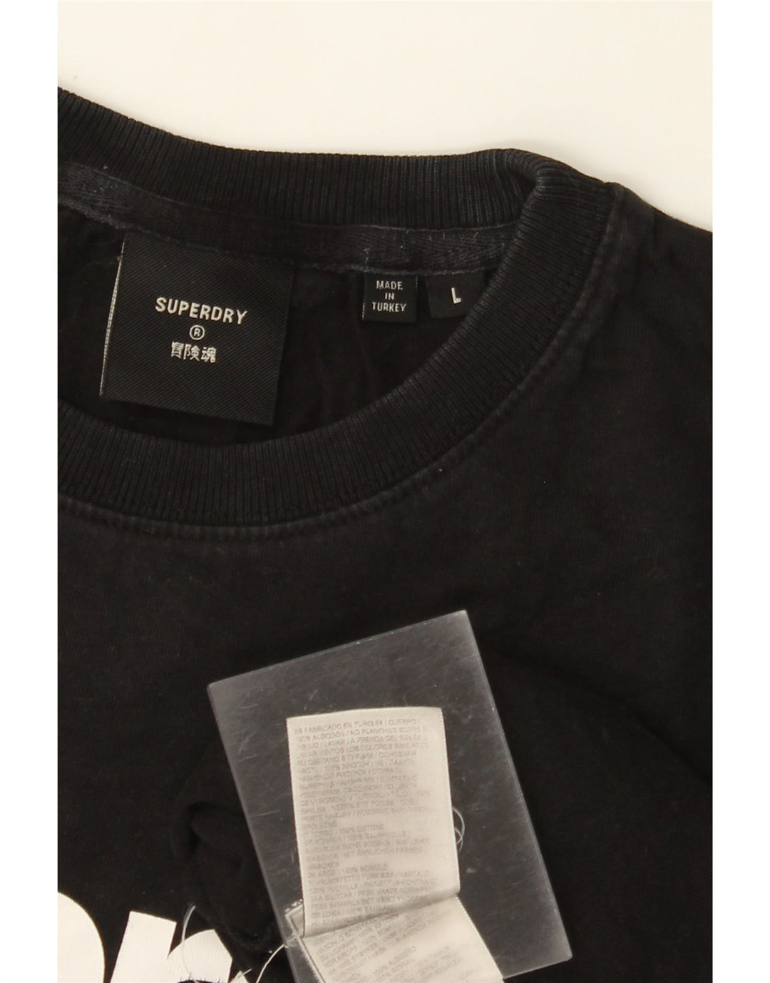 SUPERDRY Женская футболка с рисунком Top UK 16, большой черный хлопок