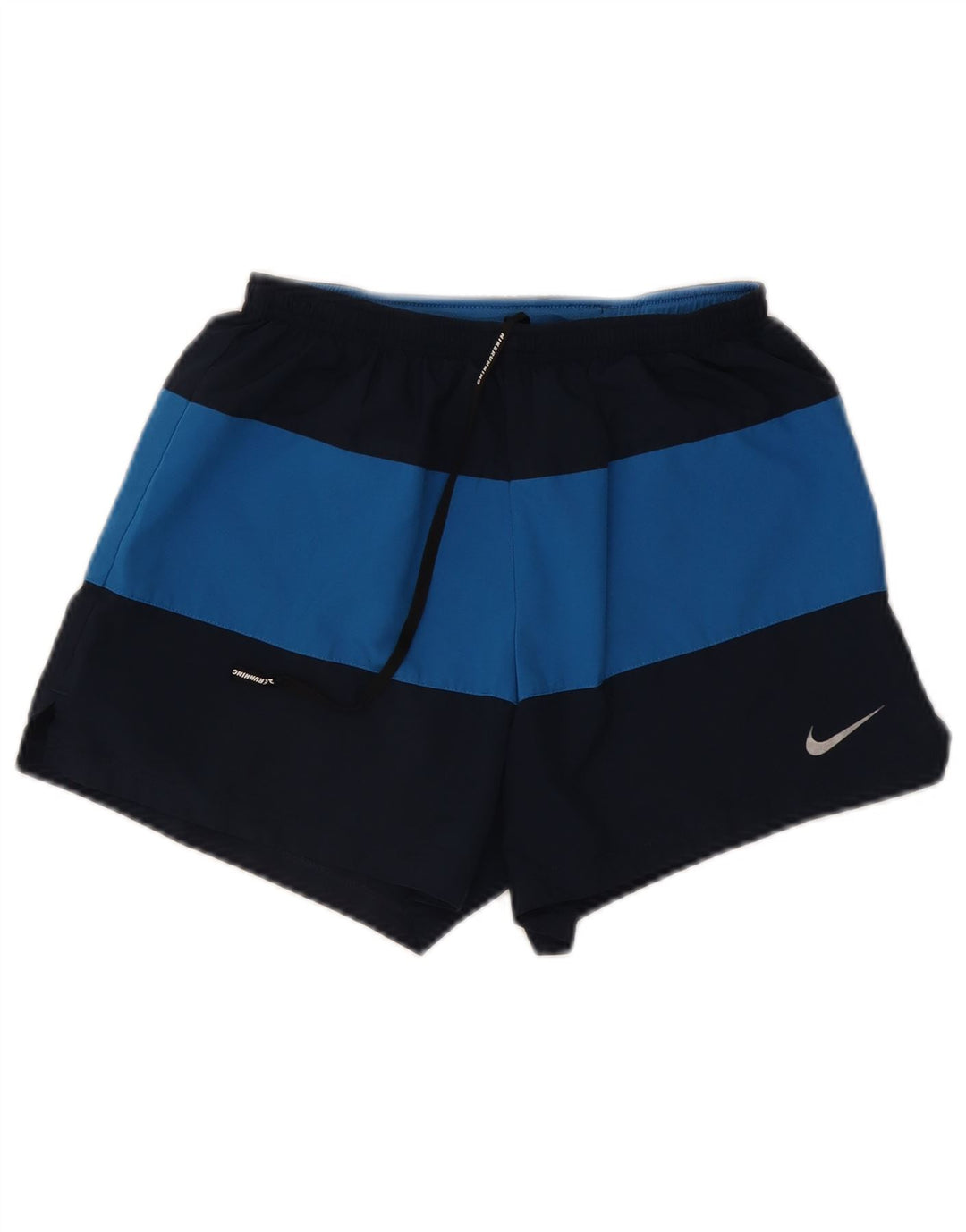 Мужские спортивные шорты Nike Dri Fit среднего размера, темно-синие, полиэстер с цветными блоками