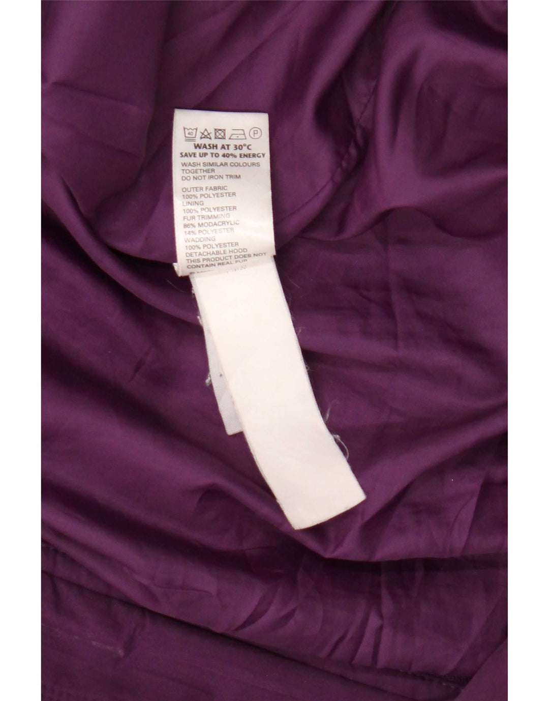 Женская парка Marks & Spencer с капюшоном UK 20 2XL Фиолетовый полиэстер