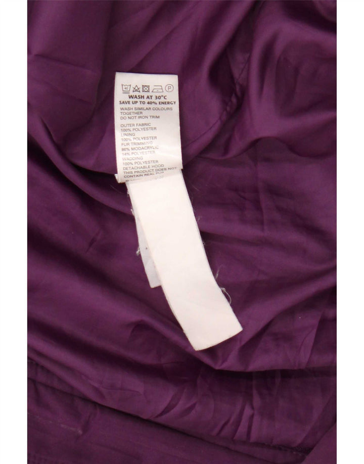 Женская парка Marks & Spencer с капюшоном UK 20 2XL Фиолетовый полиэстер
