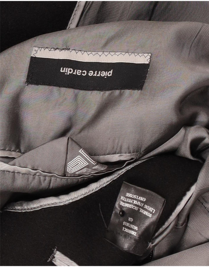 Мужское пальто стандартного кроя Pierre Cardin UK 42 XL, классическое черное шерстяное пальто
