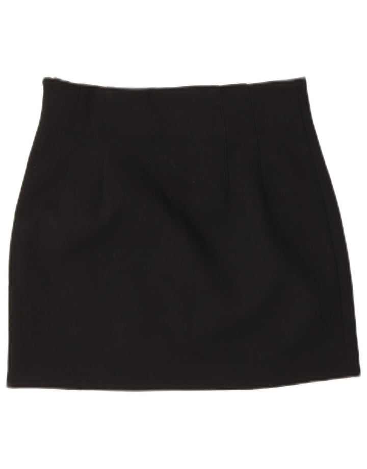 Женская мини-юбка Zara, маленькая W26, черная, полиэстер
