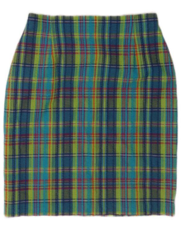 Marks & Spencer Womens Pencil Skirt UK 12 Medium W26 Multicoloured Check