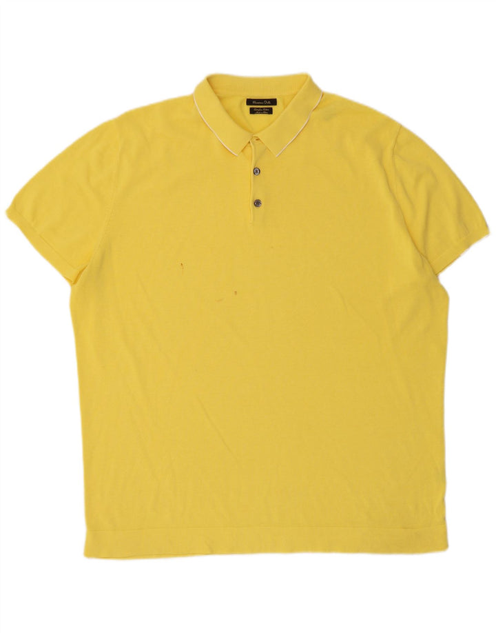 Мужская рубашка-поло Massimo Dutti XL, желтый хлопок