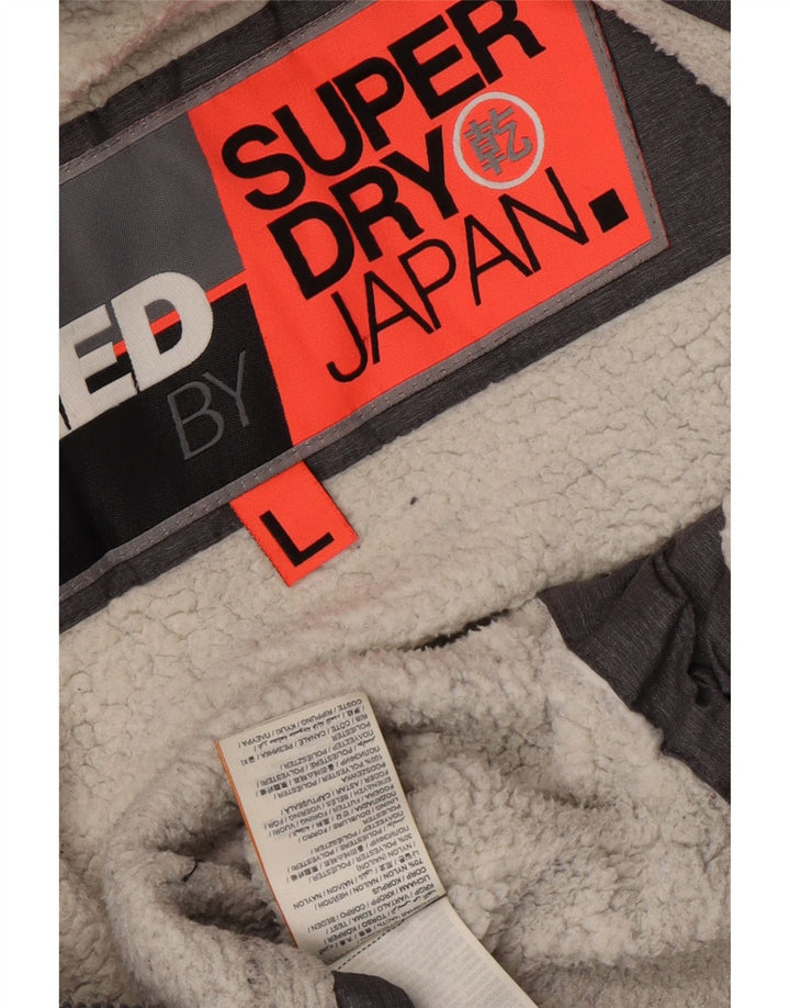 Женская ветровка с капюшоном Superdry UK 16, большой серый нейлон
