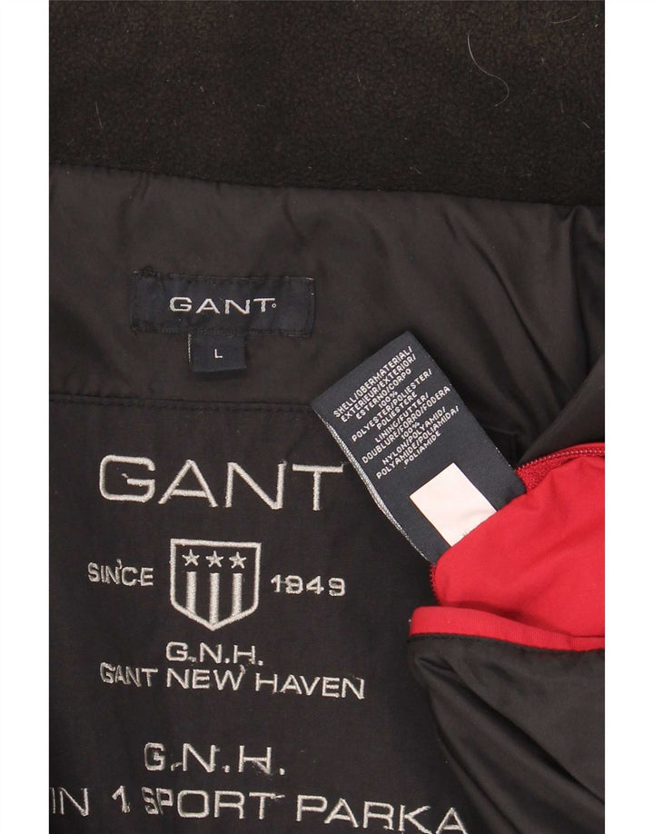 Мужская флисовая куртка с подкладкой Gant UK 40, большая, черная, полиэстер