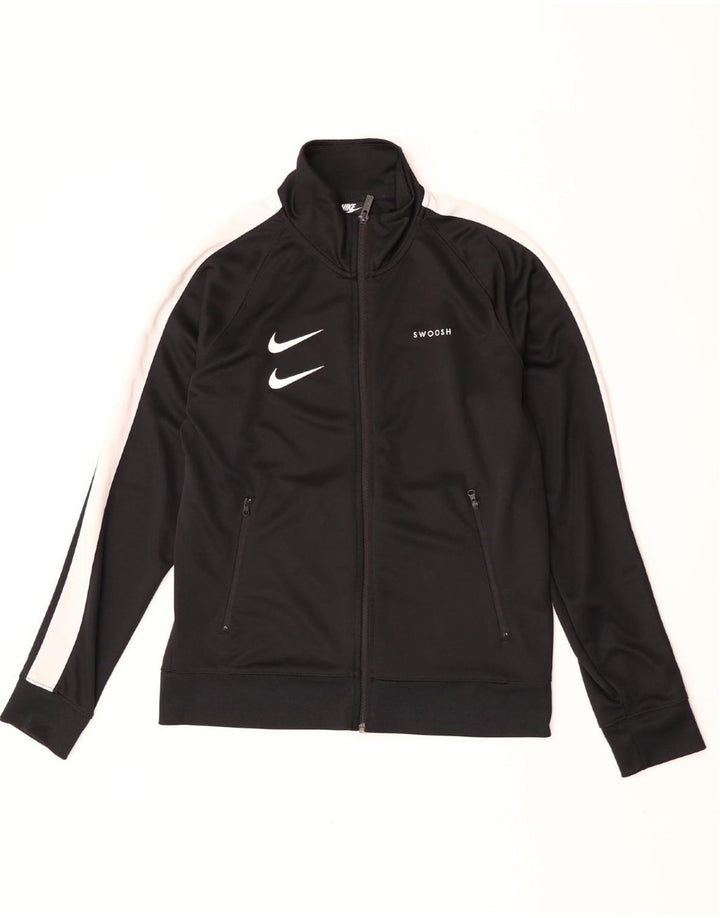 Мужская спортивная куртка Nike Swoosh с графическим рисунком, средний черный, с цветными блоками