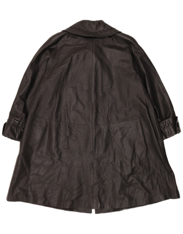 Conbipel Женское кожаное пальто оверсайз IT 42 Medium Black Leather