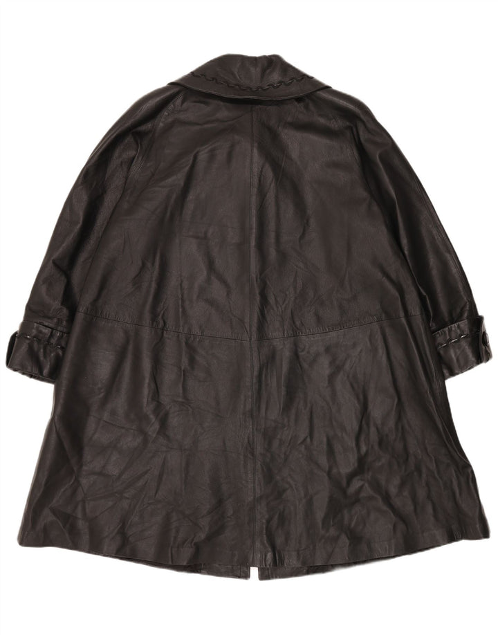 Conbipel Женское кожаное пальто оверсайз IT 42 Medium Black Leather