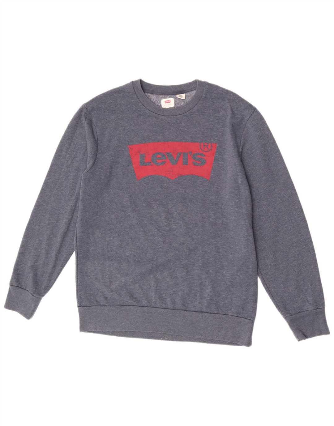 Мужской свитшот с рисунком Levi's, джемпер XL, темно-синий, хлопковый с крапинками